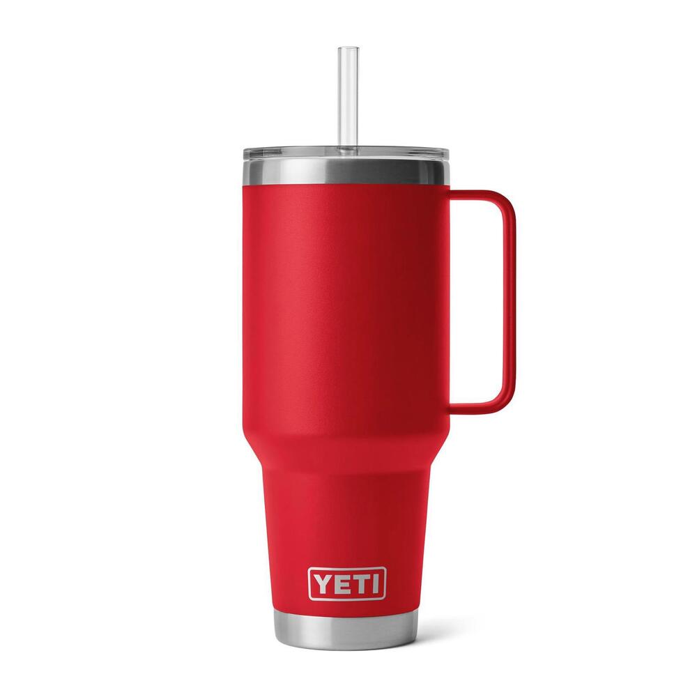 YETI Rambler 42 Oz Straw Mug, Rescue Red, Insulated, Stainless Steel